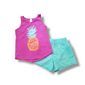 Gymboree 10/12 Hello Summer Pineapple Tank Outfit Set